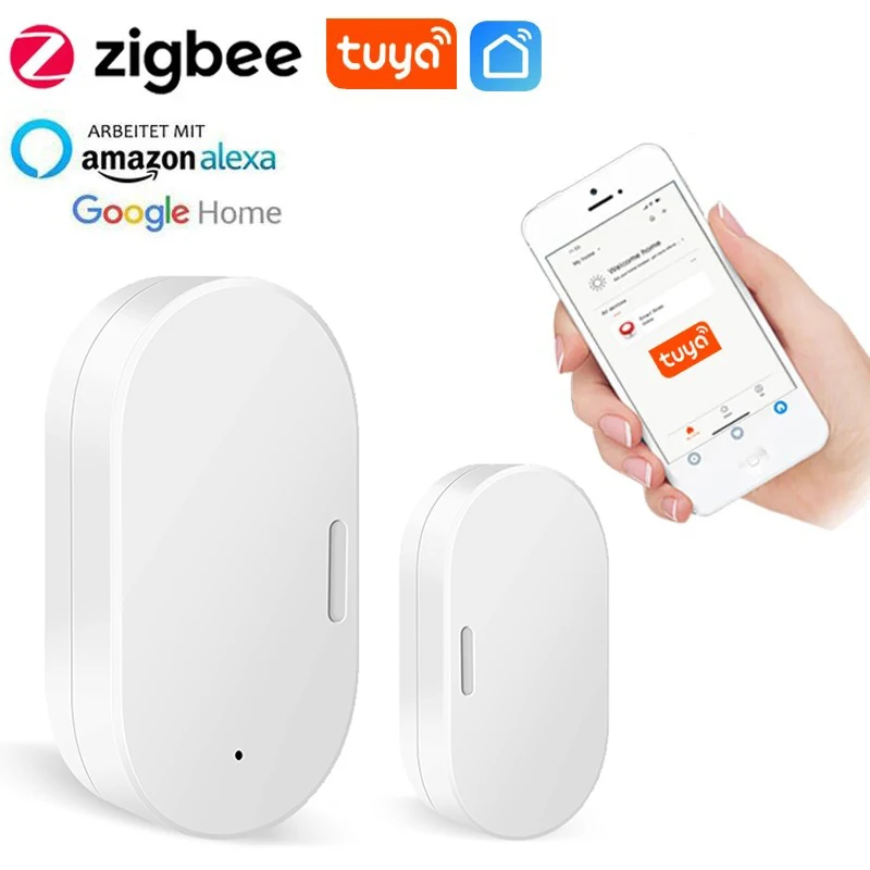 ZigBee Tuya Wifi Smart Tür Sensor Smart Home Tür Offen/Geschlossen Detektoren Fenster Sensor Smart Leben Funktioniert Mit Google hause Alexa Image