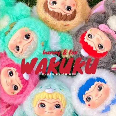 Presale Letsvan Wakuku Fox Bunny Blind Box And Hang Card Plush Pendant Laser Ear Doll Anime Figures