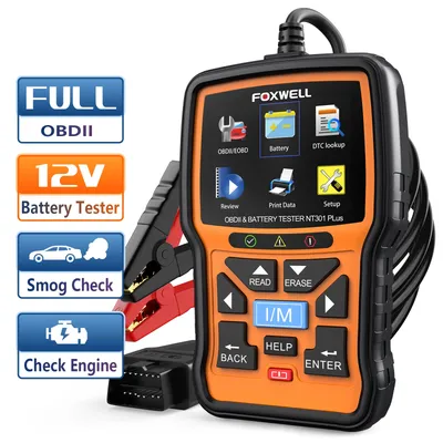 FOXWELL NT301 Plus 2 in 1 OBD2 Scanner Battery Tester OBDII Diagnostic Tool Check Engine Car Code