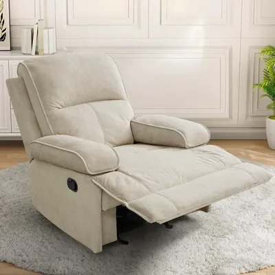 Rocker Recliner Nursing Chair,Oversized Nursery Recliner Glider Chair with Extra Wide Footrest for Breastfeeding, Chaise Lounge