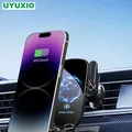 UYUXIO Caricabatteria da auto wireless Presa d'aria Supporto per telefono a ricarica rapida in auto per iPhone 16 Pro Max 15 14 12 13 Telefoni Android Samsung