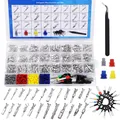 310 pezzi di 23 connettori per pin automobilistici, kit pin terminale bus maschio da 1/1,5/1,8/2,2/2,3/2,8/3,5 mm, strumento di smontaggio pin.