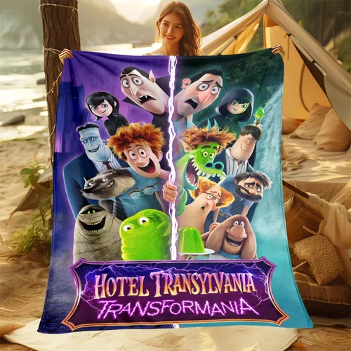MINISO-Couverture d'impression de dessin animé d'hôtel Transylvania, douce et chaude, couverture de glouton toutes saisons, utilisation de canapés, pique-nique, couvertures de camping