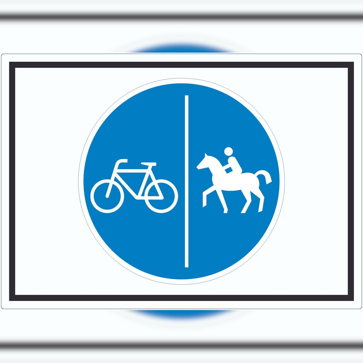 HB-Druck Aufkleber Getrennter Rad- und Reitweg Symbol A8 (52x74mm) Image
