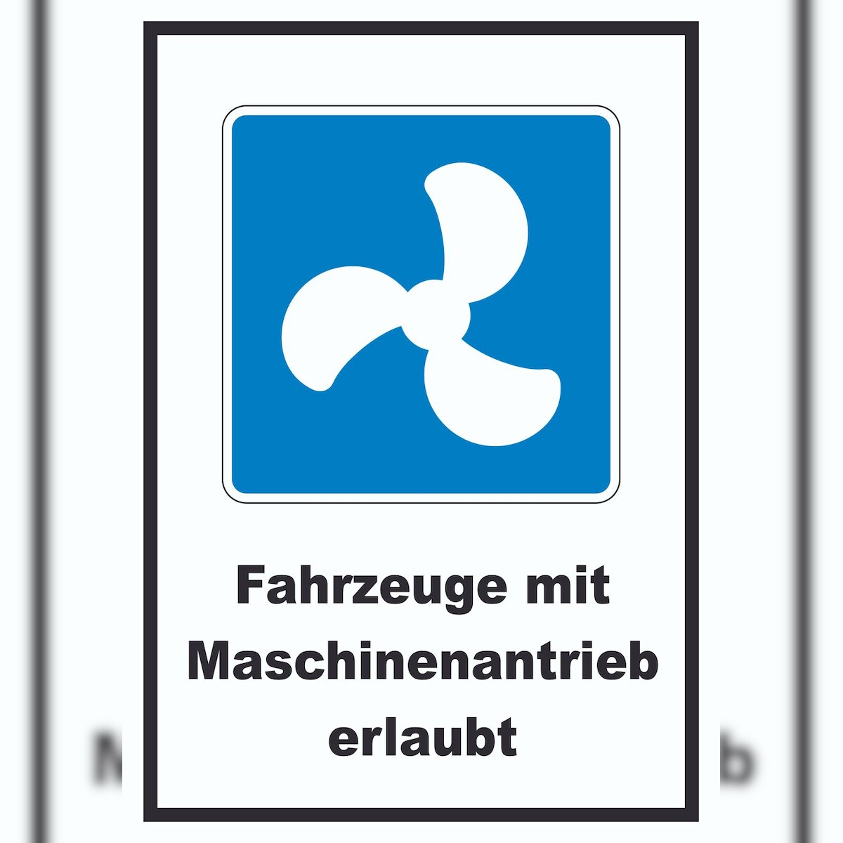 HB-Druck Motorboote erlaubt Symbol und Text A2 (420x594mm) Image