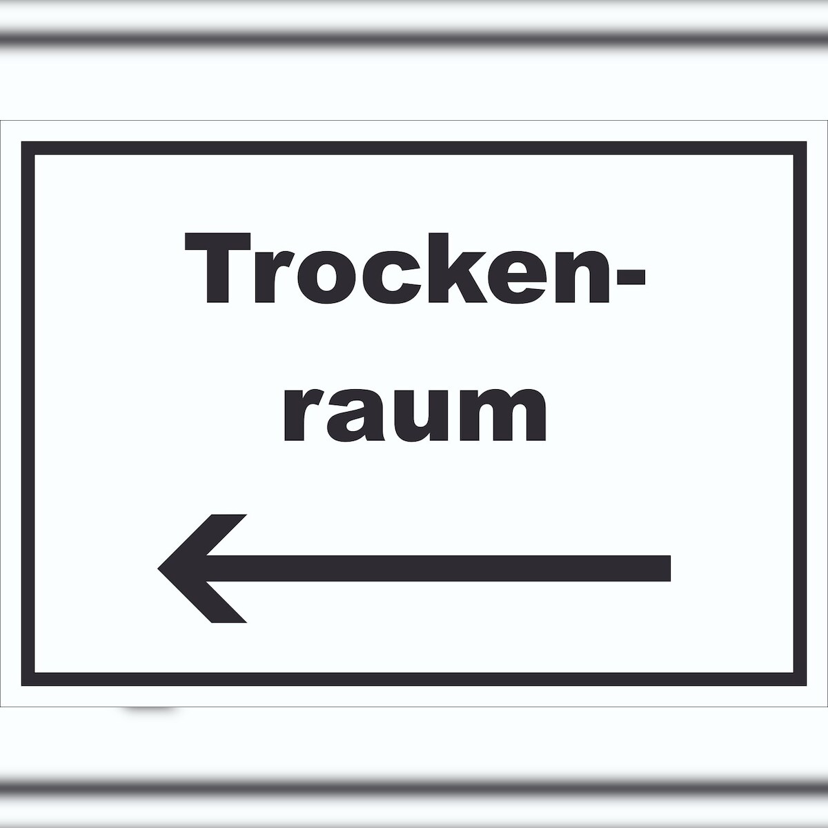 HB-Druck Trockenraum Schild mit Text und Richtungspfeil links Wäsche trocknen waagerecht A1 (594x841mm) Image