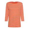 T-Shirt TOMMY HILFIGER CURVE "CRV SLIM CODY BOAT-NK 3/4SLV", Damen, Gr. 50, classic breton orange, ecu, Single Jersey, Obermaterial: 100% Baumwolle, gestreift, casual, slim fit, U-Boot-Ausschnitt, 3/4-Ärmel eng abgerundeter Saum, Shirts, in Großen...