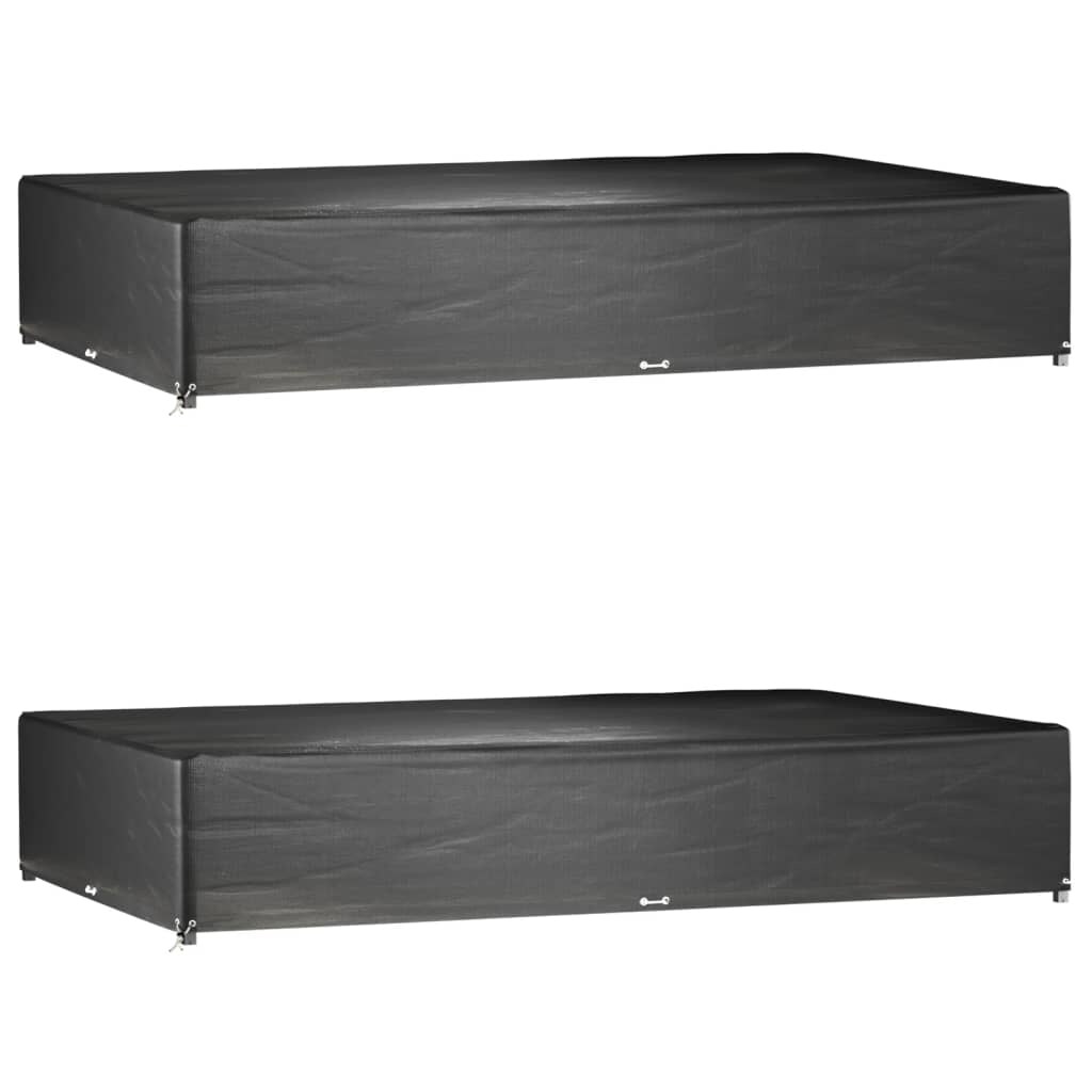 vidaXL Gartenmöbel-Abdeckungen 2 Stk. 16 Ösen 325x205x60 cm Rechteckig Image