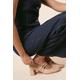 Oasis Womens Catalina Patent Double Mary Jane High Block Heeled Shoes - Beige - Size UK 8 | Oasis Sale | Discount Designer Brands