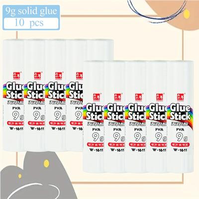 TEMU Wqn 10pcs High Quality White Solid Glue Sticks High No Formaldehyde Non-toxic Glue Sticks Smooth Application Easy To Wrinkle Free Paper Learning Supplies Back To Image