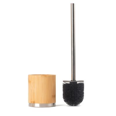TEMU 1 Set Bamboo Toilet Brush With Stainless Steel Handle, Soft Bristle Bathroom Cleaning Brush, Multi-functional Long Handle Toilet Scrubber For Home Use Image