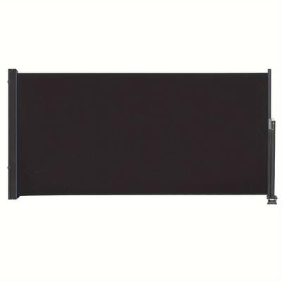 TEMU Extendable Small Side Awning Privacy Screen - Opaque, Uv Protection 100% Polyester With Aluminum Stand And Handle For Balcony And Image