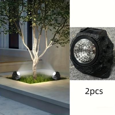 TEMU 1pc 2pcs Lights, Outdoor Led Warm And White Lights, Realistic For , Parks, , Christmas Lawn Decorations - Weddings And Birthdays, Outdoor Solar Decorations Image