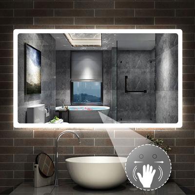 Induktion Badspiegel led Wandspiegel Badezimmerspiegel Beleuchtung nur Kaltweiß Einstellbare Image
