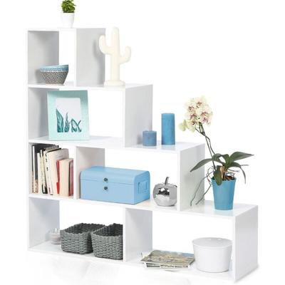 Idmarket - Bücherregal Treppe lina Holz weiß Image