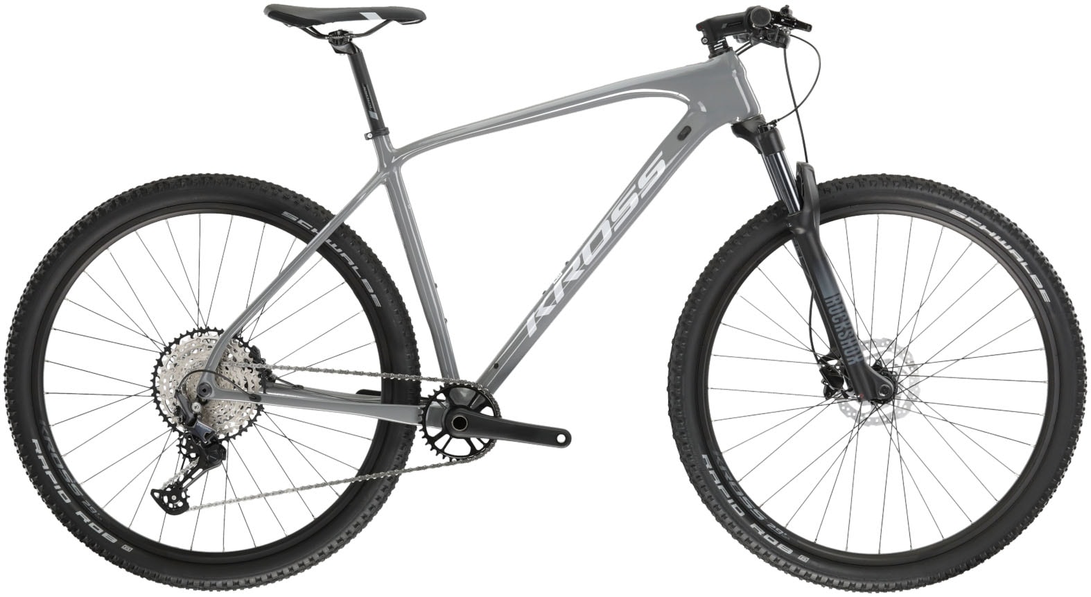Mountainbike KROSS "KROSS MTB Hardtail Level 8.0 29" grau 12 Gänge" Gr. 51, grau (grau, schwarz), Fahrräder, 51cm, 29 Zoll (73,66cm) hinten: 29 Zoll (73,66cm) Image