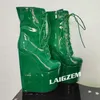 ZHIMA Frauen Stiefel Plattform Keile Runde Kappe Seitlichem Reißverschluss 20 CM High Heels Stiefel Höhe Erhöhen Schuhe Frau Sandalen Große größe 41 43 47