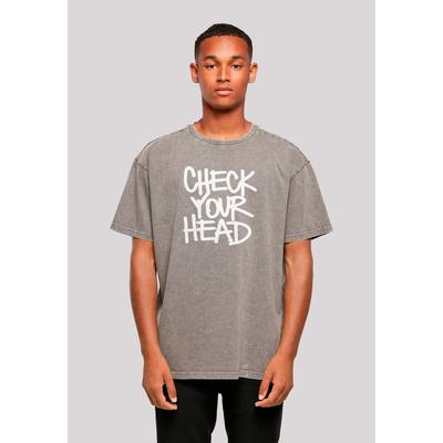 Oversize-Shirt F4NT4STIC "The Beastie Boys Check Your Head", Herren, Gr. L, grau (asphalt), Obermaterial: 100% Baumwolle, casual, oversize, Rundhals, Kurzarm ohne Bündchen, Shirts, Premium Qualität Image