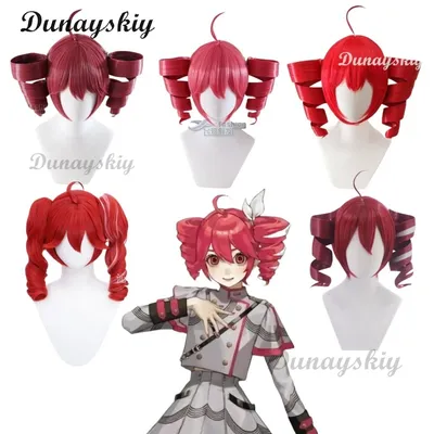 Anime Kasane Teto Perücke Cosplay Perücke Niedlicher roter Pferdeschwanz Hoch Hitzebeständiges Haar Teto Perücke Kostenlose Perückenkappe Frauen Langes lockiges Haar Image