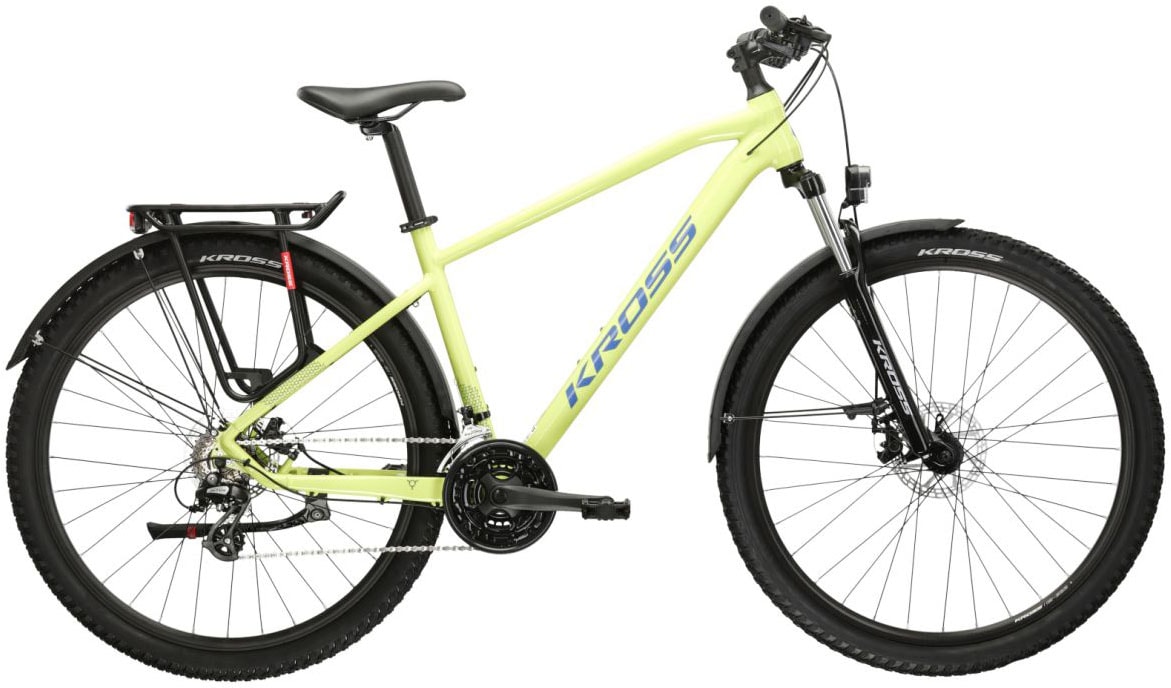 Mountainbike KROSS "KROSS MTB Hardtail Hexagon 2.0 29" grün 21 Gänge" Gr. 43, grün (grün, schwarz), Fahrräder, 43cm, 29 Zoll (73,66cm) hinten: 29 Zoll (73,66cm) Image