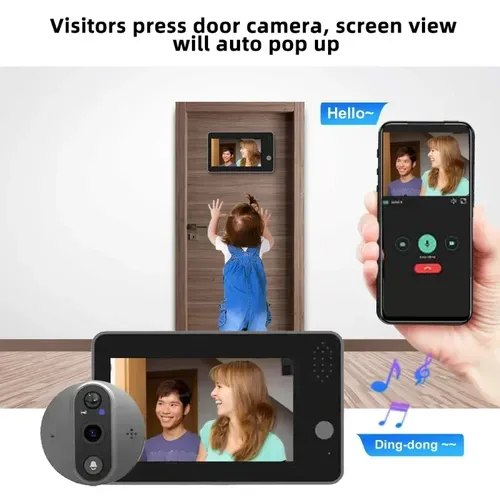 Tuya Smart 1080P WiFi Türklingel Guckloch Kamera Viewer Home Security Zwei-wege Audio Nachtsicht 4,3 ""FHD video Türklingel Kamera