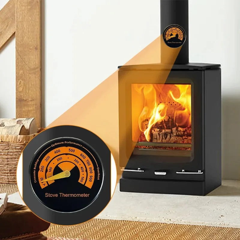 Holz-Magnetofen-Thermometer, das für Holzverbrennung/Gas/Pelletöfen/Ofenrohr verwendet wird, um die Überhitzung zu vermeiden