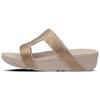 Pantolette FITFLOP "MARLI", Damen, Gr. 38, gold (goldfarben), Textil, Glitzer, modisch, Schuhe, Sommerschuh, Strandschuh, Sandale, Flats mit Glitzer-Details
