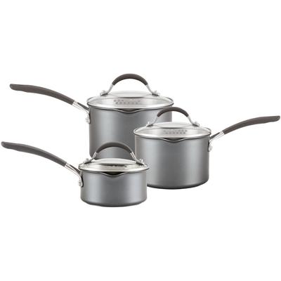 Topf-Set CIRCULON "Circulon A1 Topfset klein, 6-tlg.", grau (anthrazit), Töpfe, dreilagig beschichtet, kratzfest, spülmaschinenfest Image