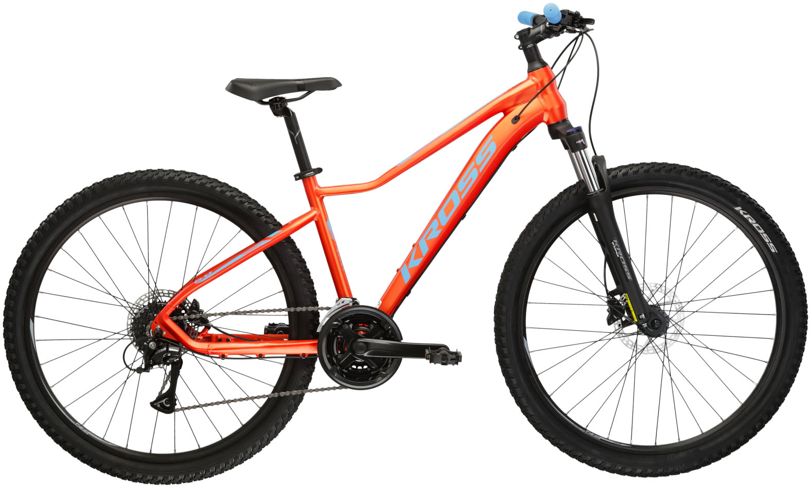 Mountainbike KROSS "KROSS MTB Hardtail Lea 5.0 27,5" orange" Gr. 41, orange (orange, schwarz), Fahrräder, 46cm, 27,5 Zoll (69,85cm) hinten: 27,5 Zoll (69,85cm) Image