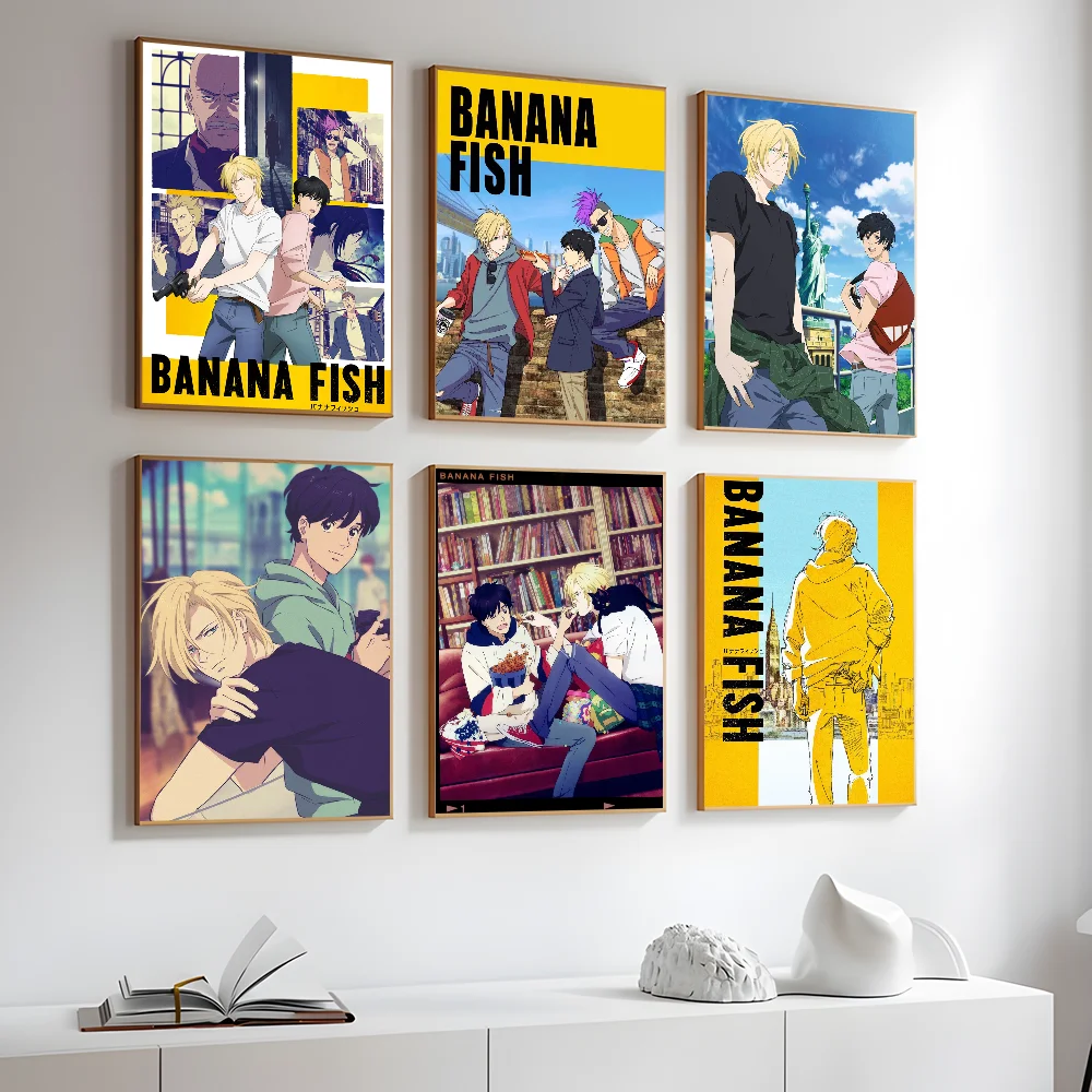 BANANA FISH Poster, selbstklebende Kunst, wasserfester Papieraufkleber, Kaffeehaus, Bar, Zimmer, Wanddekoration Image
