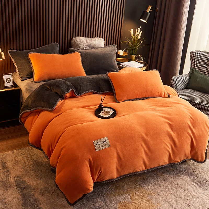 Milk velvet duvet cover solid color household quality soft duvet cover only comfortable duvet cover washable single bed