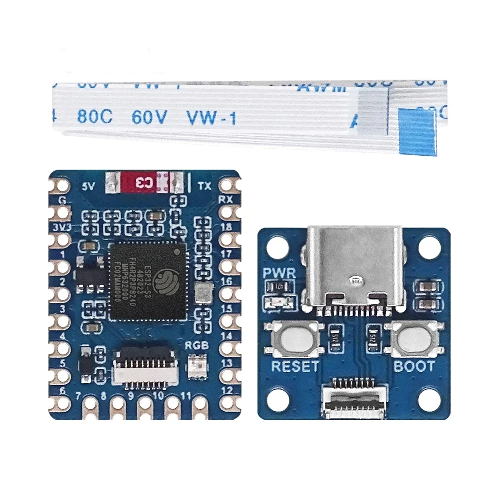 Das Winzige Mikrocontroller-Entwicklungsboard ESP32-S3 unterstützt die drahtlose Dual-Mode-Kommunikation mit WLAN und Bluetooth Image