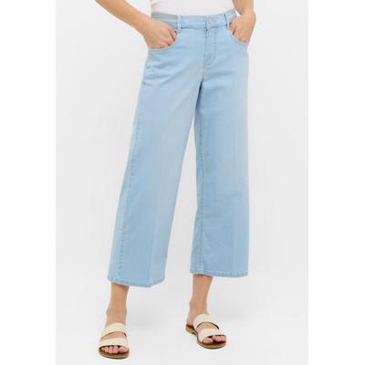 5-Pocket-Jeans ANGELS "LINN SPORTY", Damen, Gr. 44, Länge 31, blau (bleached blau used), Denim/Jeans, Obermaterial: 88% Baumwolle, 10% Polyester, 2% Elasthan, casual, 7/8-Länge, Jeans Culotte, mit Bügelfalte Image