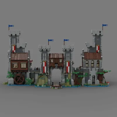 2247 Stück MOC mittelalterliche Architektur Black Hawk River Castle DIY Montage Bausteine Image