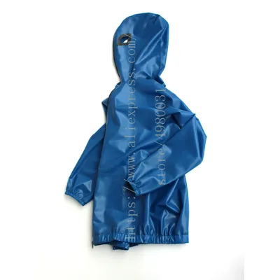 Herren-Kapuzenpullover aus Latex mit Latexkappen, langes Latexoberteil in einfarbiger blauer Farbe Image