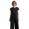 Jumpsuit MARC O'POLO DENIM "aus Ripp-Jersey", Damen, Gr. XL, Normalgrößen, blau (blau depths), Obermaterial: 96% Baumwolle, 4% Elasthan, unifarben, regular fit, tiefer Rundhals, Kurzarm normaler Saum, Overalls