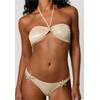 Bikini-Hose MODA MINX "Starfish Fixed", Damen, Gr. M, EURO-Größen, gold (goldfarben), 82% Polyamid, 18% Elasthan, unifarben, Badehosen, mit tollen Seestern-Elementen