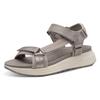 Riemchensandale TAMARIS, Damen, Gr. 41, grau, Textil, casual, Schuhe, Plateau, Sandalette, Trekkingsandale, verstellbare Klettverschlüsse