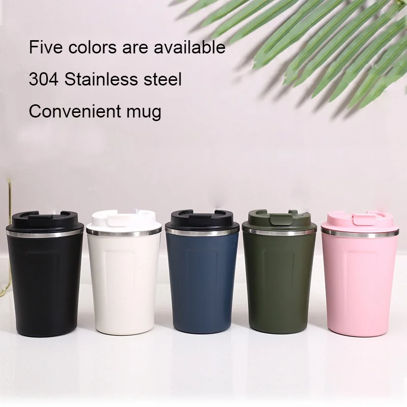 Neue einfache und kreative Edelstahl Wärmedämmung Kaffeetasse modische einfarbige Tasse Student tragbare Wasser Tasse Image
