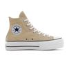 Sneaker CONVERSE "CHUCK TAYLOR ALL STAR LIFT PLATFORM", Gr. 42,5, coastal dune, weiß, schwarz, Textil, sportlich, Schuhe