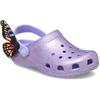 Clog CROCS "Classic IAM Butter Fly", Kinder, Gr. 27, mystic lila schmetterling, Croslite, animal-print, Glitzer, casual, Schuhe, Sandale, Hausschuh mit Glitzer