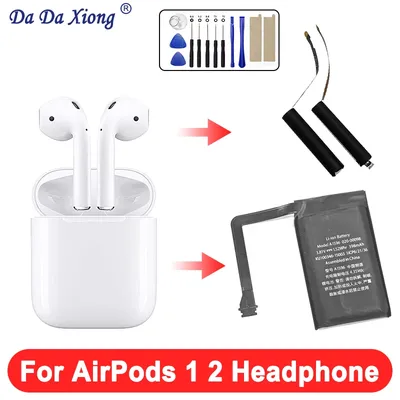 Brandneuer Ersatzakku für Airpods 1. 2. A1604 A1523 A1722 A2032 A2031 Air Pods 1 Air Pods 2 Austauschbarer Headset-Akku Image