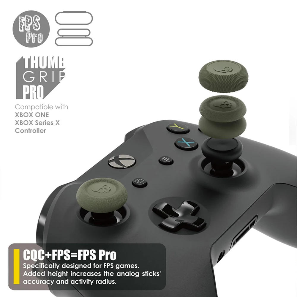 Skull & Co. Skin, CQC und FPS Daumengriff-Set, Joystick-Kappe, analoge Stick-Kappe für Switch Lite Joystick – Lite Grey Image