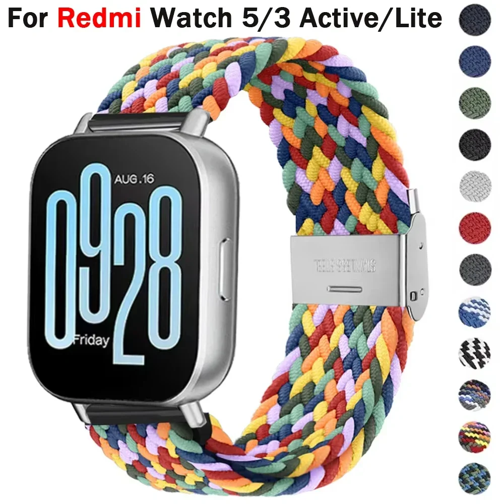 Elastisches geflochtenes Armband für Redmi Watch 5/3 Active Armband Nylon verstellbares Schnellverschluss-Armband für Redmi Watch 3/5 Lite Image
