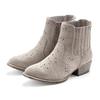 Stiefelette LASCANA "Stiefel, Boots, Westernstiefelette, Cowboy Boots", Damen, Gr. 40, grau, Obermaterial: 100% Textilmaterial. Futter: 100% Lederimitat. Decksohle: 100% Lederimitat. Laufsohle: 100% Synthetik, Veloursleder, feminin, Schuhe, mit...