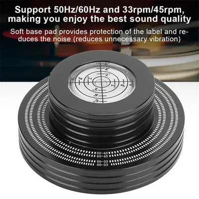 50/60 Hz Play Disc Stabilisator mit Wasserwaage Schallplattengewicht LP Vinyl Disc Stabilizer Aluminium Plattenspieler Zubehör Toca Disc Image