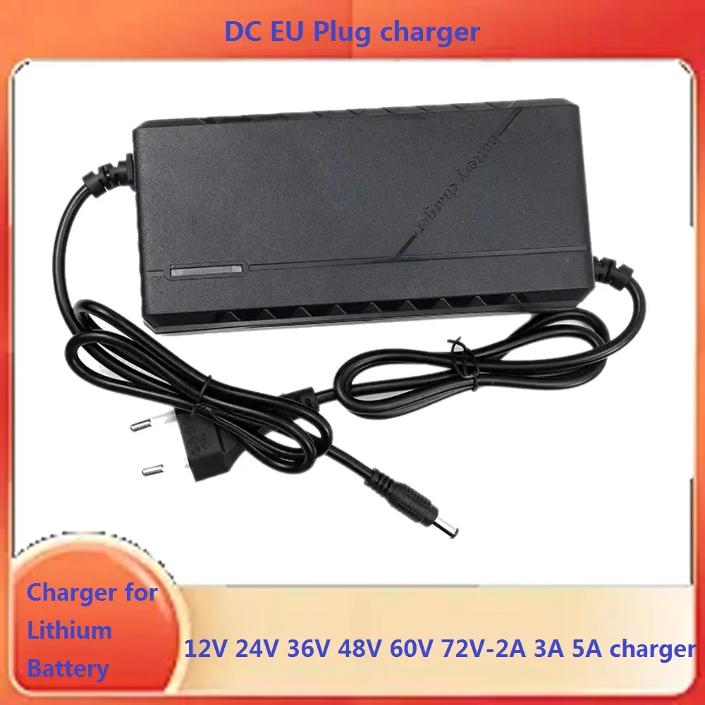 DC 12V 24V 36V 48V 60V 72V Ladegerät 2A 3A 5A Für LITHIUM Batterie Pack 42V 54,6V 67,2V 84V Intelligente Schnelle Lade EU Stecker Image
