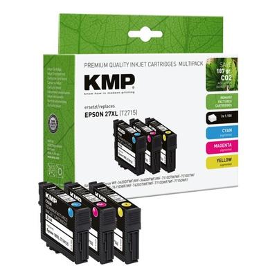 KMP 3er- Pack Tintenpatrone ersetzt Epson »T2715« 27 XL cyan, magenta, gelb Image