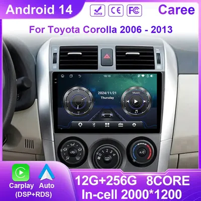 Android 14 For Toyota Corolla 2006 2007 2008 2009 2010 2012 2013 Carplay stereo Car Radio Navigation GPS Multimedia video NO DVD
