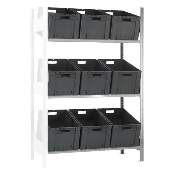 SCHULTE Lagertechnik Schrägbodenanbauregal 100 cm breit grau, 100 cm